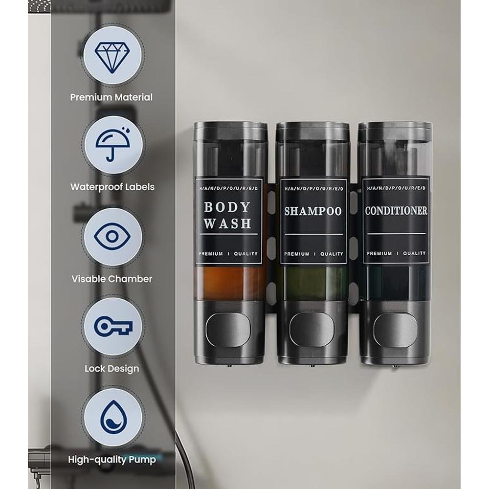 Dispenser Shower: Cabo Deseado Wall Mounted 3-Chamber – Close-up Detail