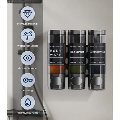 Dispenser Shower: Cabo Deseado Wall Mounted 3-Chamber – Close-up Detail