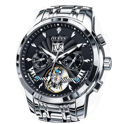 OLEVS Men Automatic Watch Stainless Steel Mechanical – Front View
