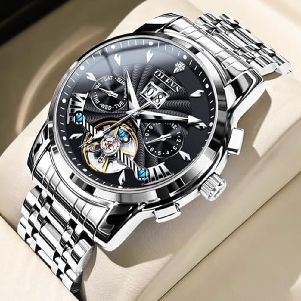 OLEVS Men Automatic Watch Stainless Steel Mechanical – In Use