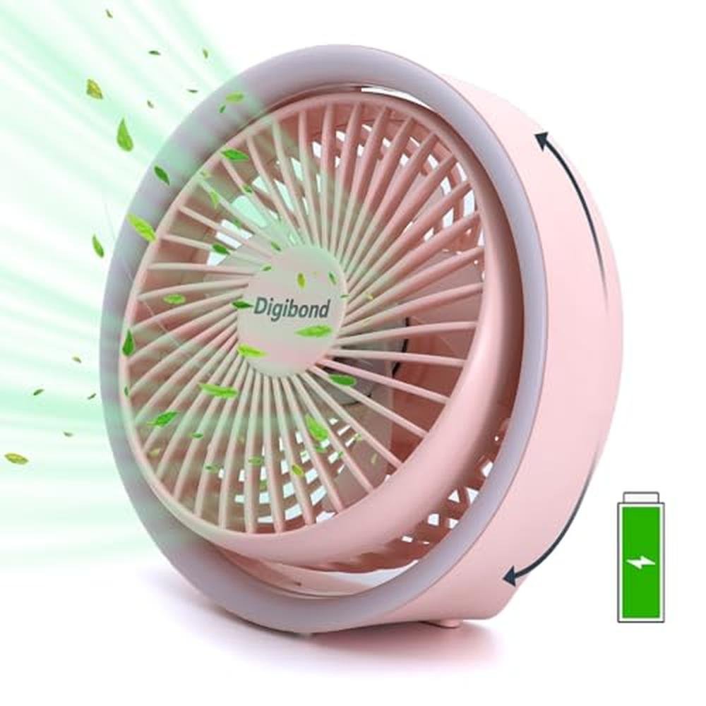 Fan Digibond: Digibond Pink Desk Fan High Power 3000mah – Front View
