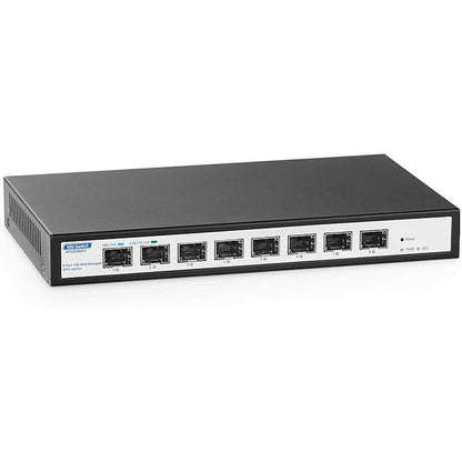YuLinca 8 Port 10Gbps SFP+ Managed Switch – Front View