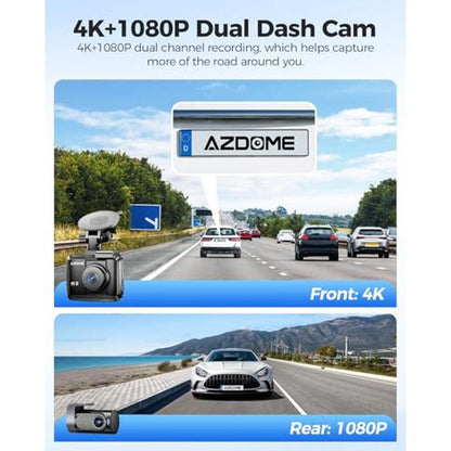 AZDOME 4K Dash Cam Front and Rear – Side View