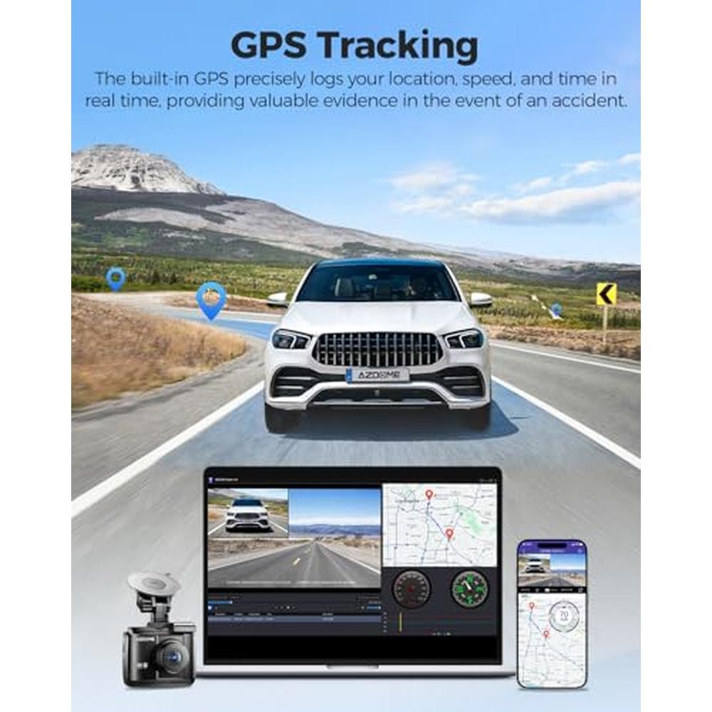 AZDOME 4K Dash Cam Front and Rear – In Use