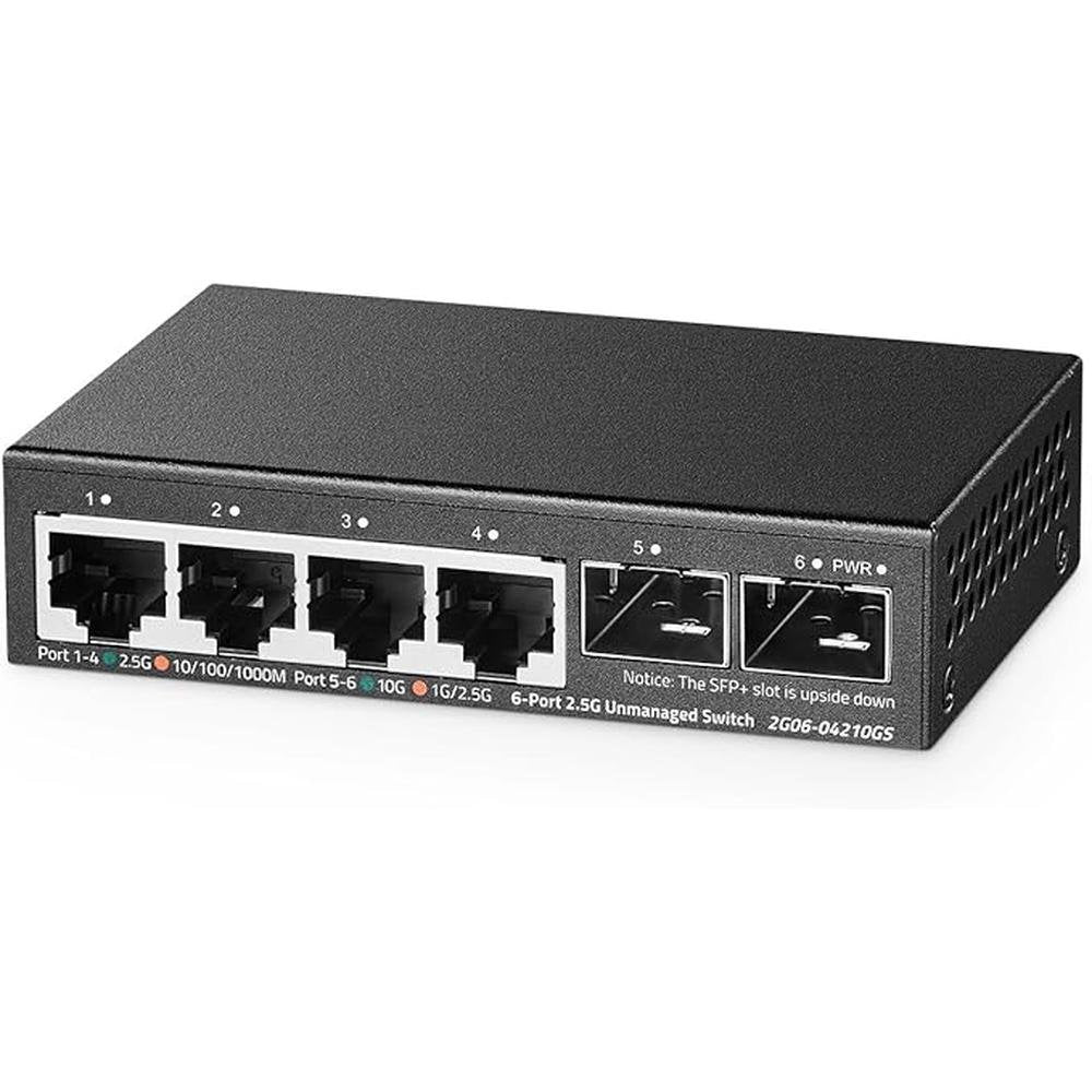 Binardat 4 Port 2.5G Switch with 2x10G SFP – Front View
