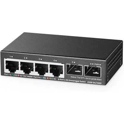 Binardat 4 Port 2.5G Switch with 2x10G SFP – Front View