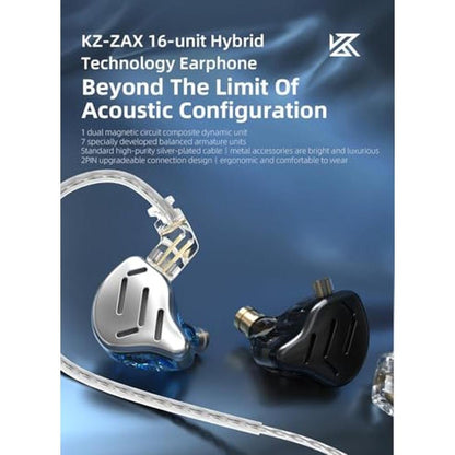 Zax Headphone: KZ Zax In-Ear Monitor 16-Unit HiFi Noise – Close-up Detail