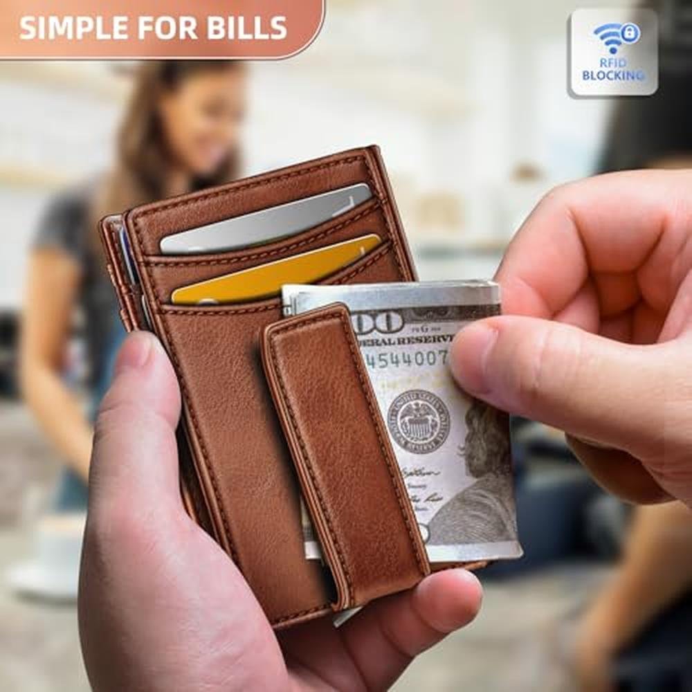 BULLIANT Magnetic Closure Slim Wallet-Genuine Leather Front – Packaging
