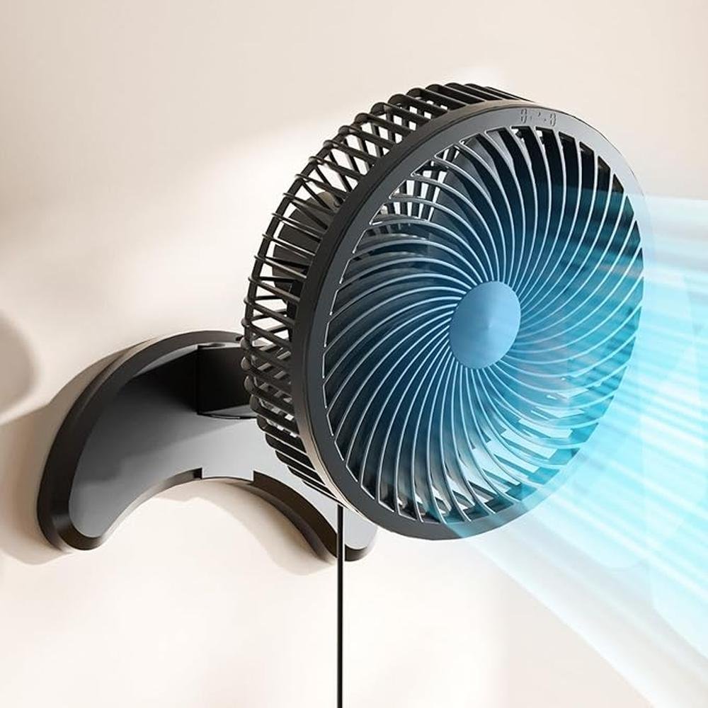 Wall Fan: Koonie 8 Wall Mount Fan Quiet Small Wall Fan with – Front View