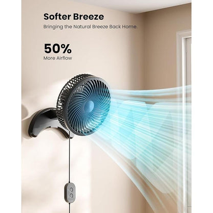 Wall Fan: Koonie 8 Wall Mount Fan Quiet Small Wall Fan with – Close-up Detail