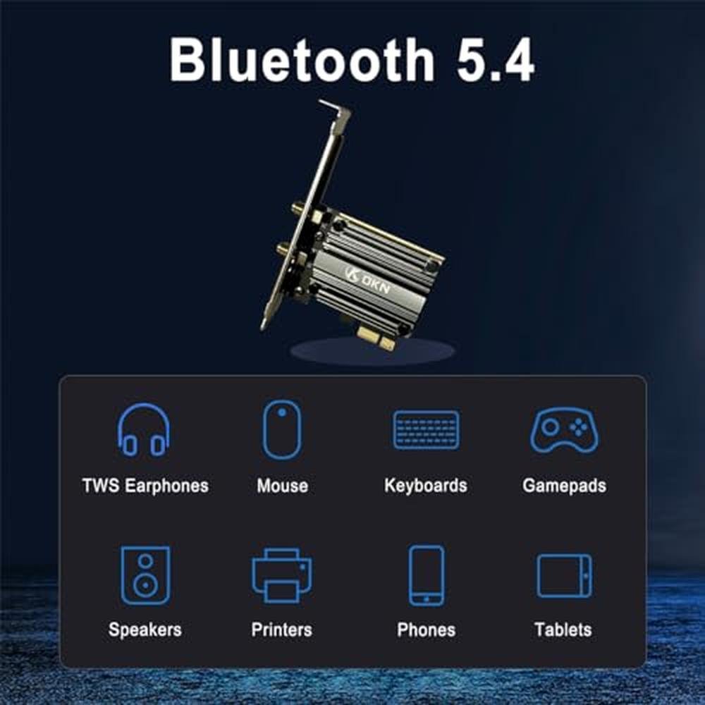 WiFi 7 PCIE Card: OKN BE200 Tri-Band 4K QAM 320MHz – In Use