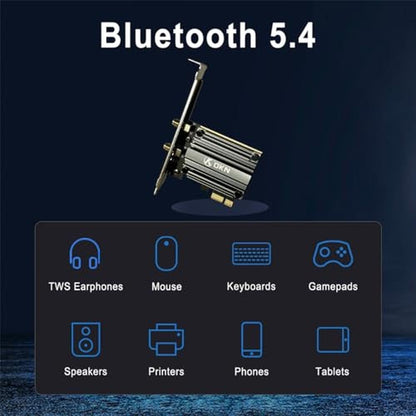 WiFi 7 PCIE Card: OKN BE200 Tri-Band 4K QAM 320MHz – In Use
