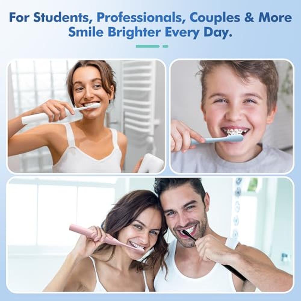 Pink Toothbrush: Keosaa Electric Toothbrush with 8 Brush – Close-up Detail
