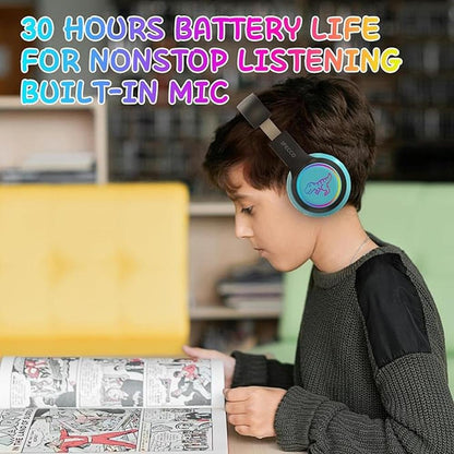 IFECCO Wireless Kids Boys Headphones with Microphone – Side View
