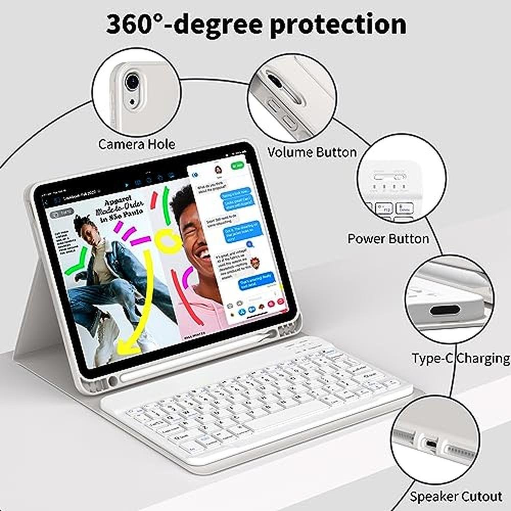 Keyboard iPad: GKABXY Detachable Bluetooth Wireless – Close-up Detail