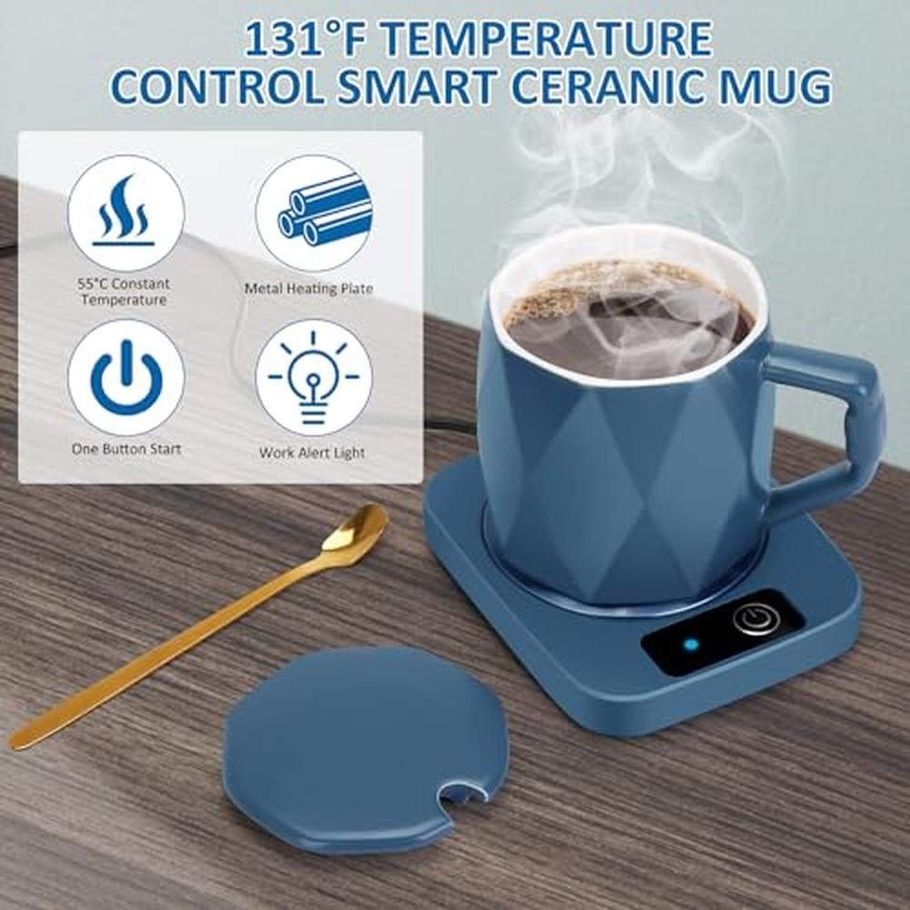 Coffee Warmer: AZFUNN Desk Coffee Mug Warmer with Ceramic – Side View