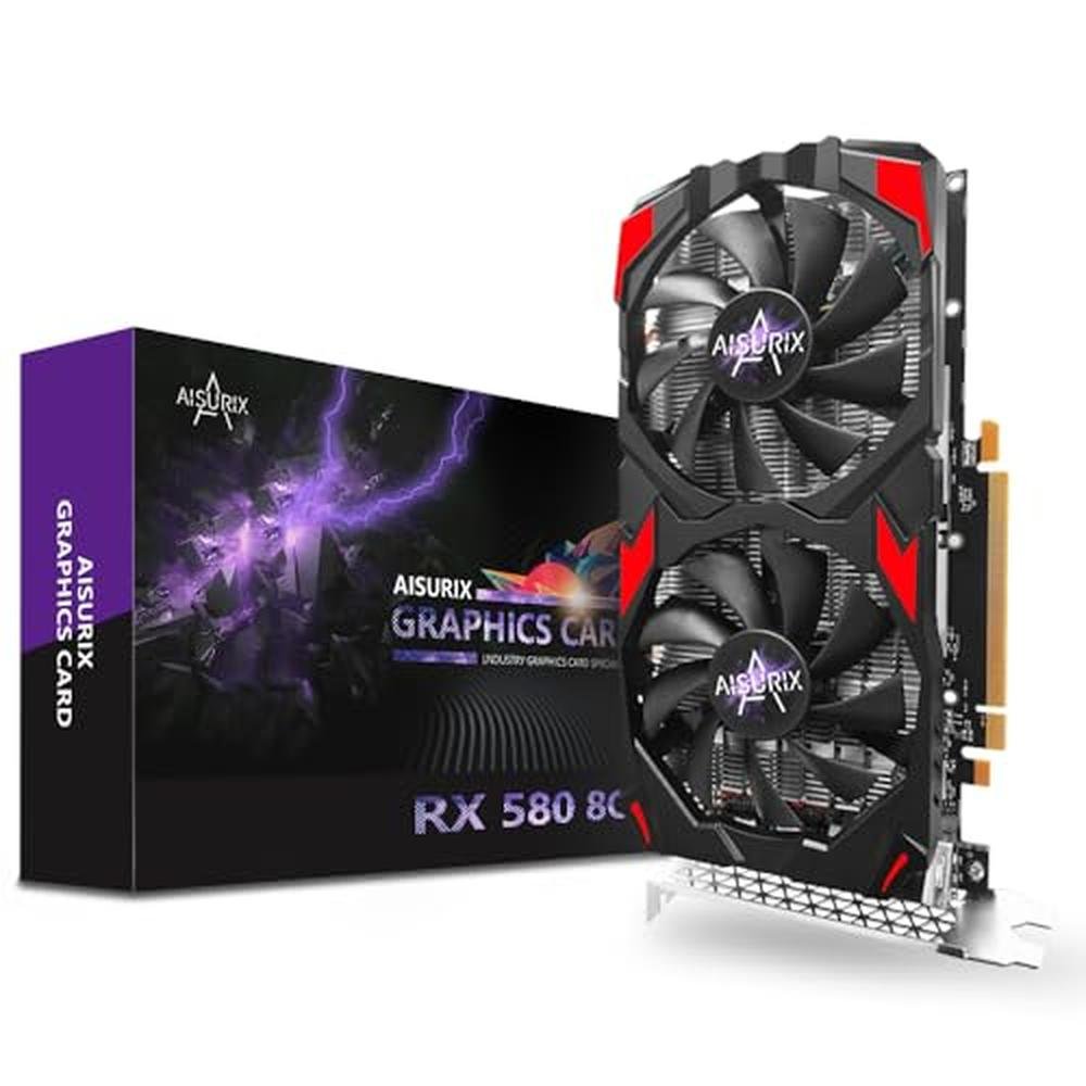 Gaming Kelinx: Kelinx AISURIX RX 580 Graphics Card 8GB GDDR5 – Front View