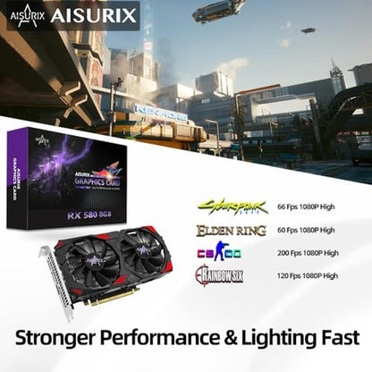 Gaming Kelinx: Kelinx AISURIX RX 580 Graphics Card 8GB GDDR5 – In Use