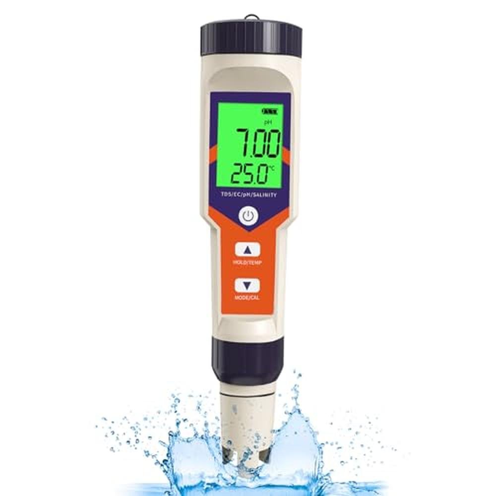 Precision Water Testing: GISNPA 5-in-1 PH Meter for Water – Front View