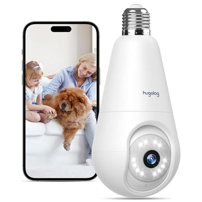 Security Cameras: Hugolog 2K Light Bulb Wireless Outdoor – Front View
