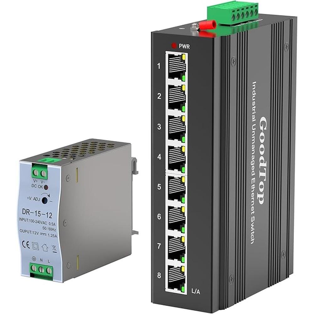 8 Port Gigabit Industrial Switch – Front View