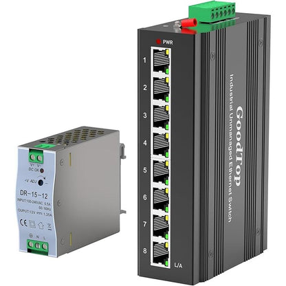 8 Port Gigabit Industrial Switch – Front View
