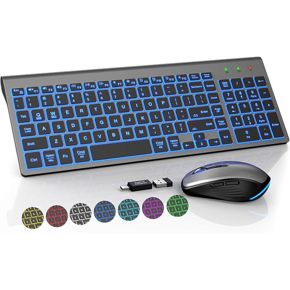 Keyboard Mouse: Sablute Wireless Keyboard and Mouse Combo – Front View
