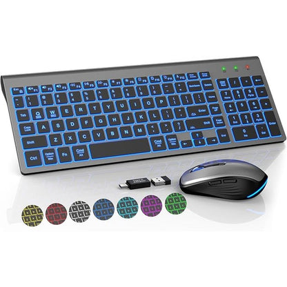 Keyboard Mouse: Sablute Wireless Keyboard and Mouse Combo – Front View