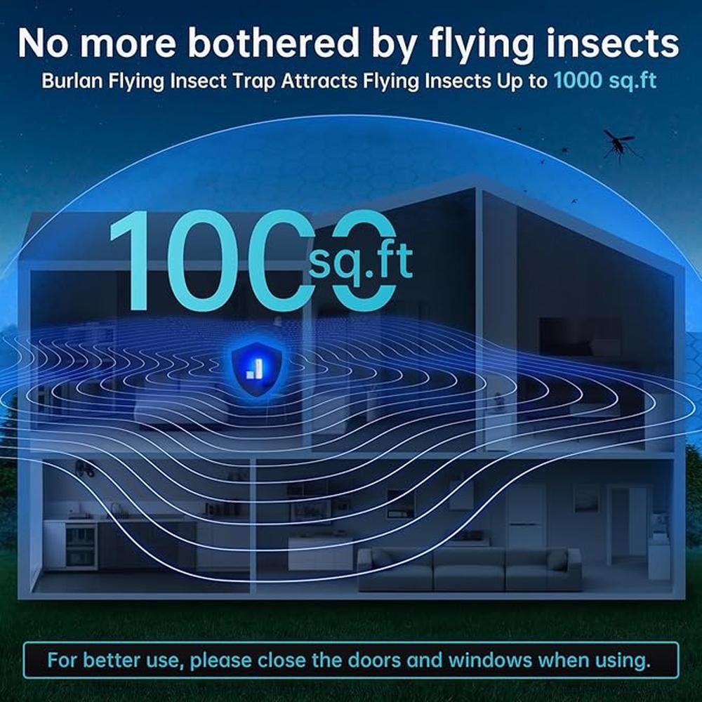 Flying Insect Trap: BURLAN Plug-in Mosquito Bug Zapper – In Use