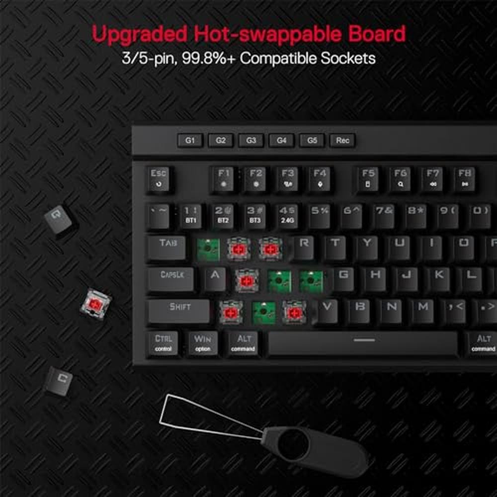 Redragon K580 PRO Wireless RGB Gaming Keyboard – Side View