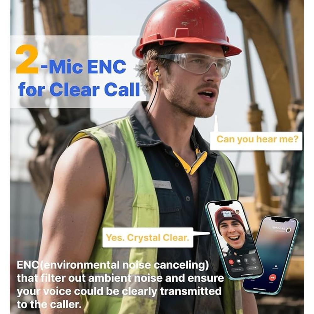 Hmusic H23 Jobsite Neckband Headphones – Close-up Detail