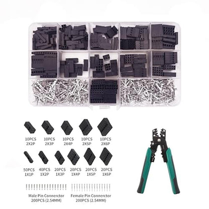 Connector Crimper Kit: 620Pcs Dupont Connector Set with – Front View