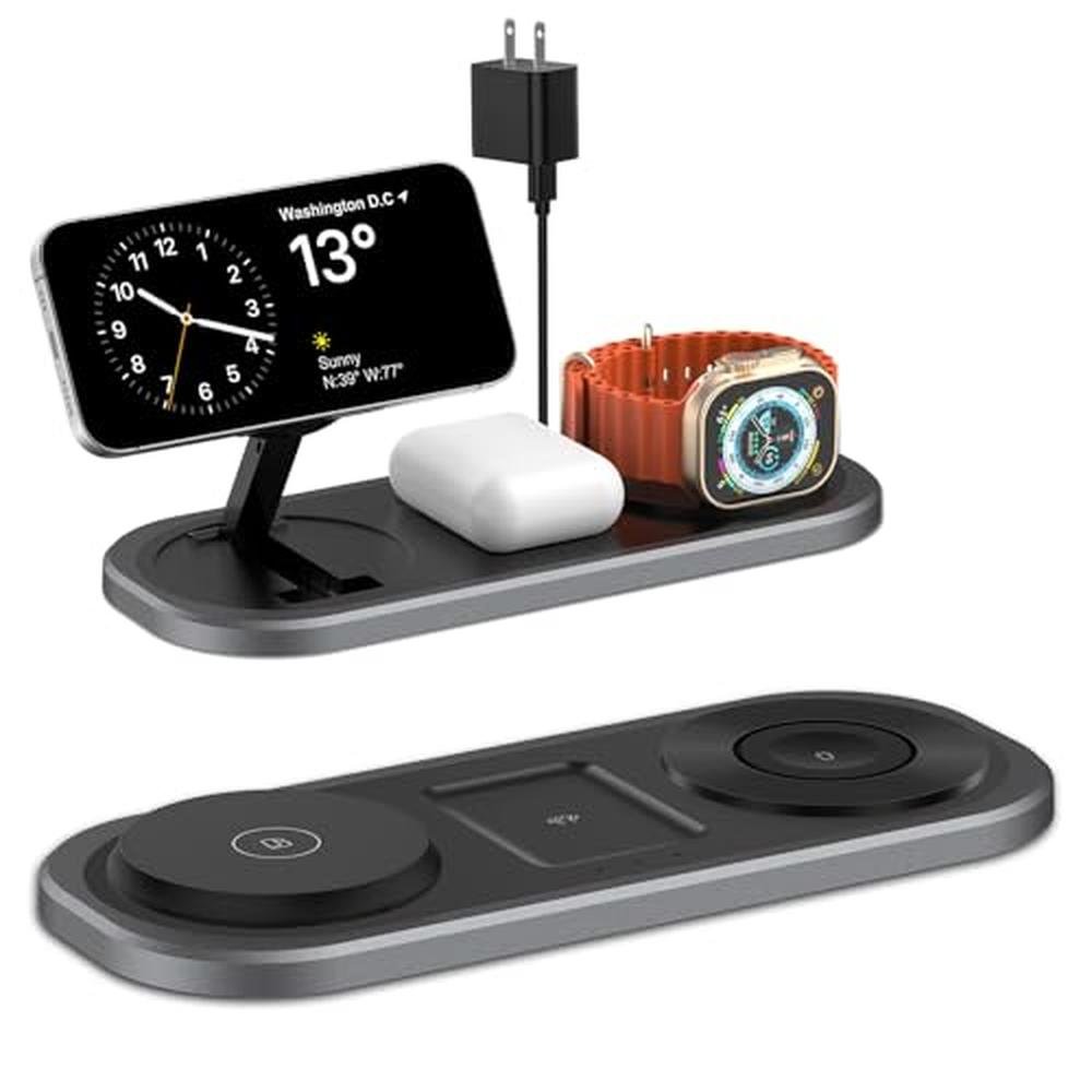 Iphone Charger: 3-in-1 Wireless Charger Foldable Charging – Front View