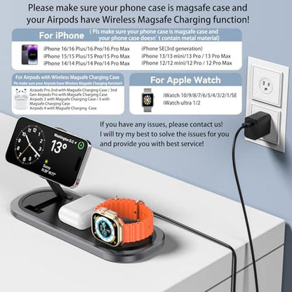 Iphone Charger: 3-in-1 Wireless Charger Foldable Charging – Close-up Detail