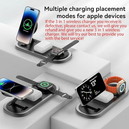 Iphone Charger: 3-in-1 Wireless Charger Foldable Charging – In Use