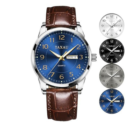 Watches Watch: Taxau Mens Wrist Watch for Man with Brown – Front View