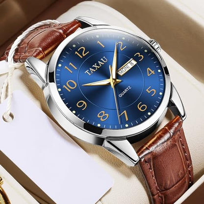 Watches Watch: Taxau Mens Wrist Watch for Man with Brown – Side View