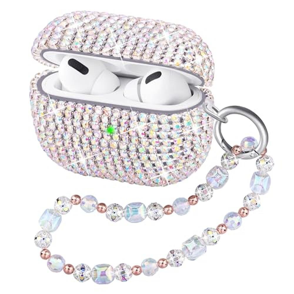 Case Ucharmbead: Compatible with AirPods Pro 2 Glitter Cute – Front View