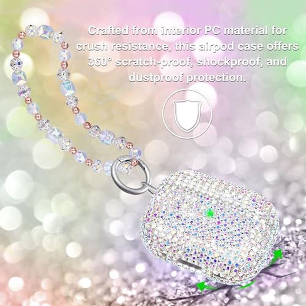 Case Ucharmbead: Compatible with AirPods Pro 2 Glitter Cute – Side View