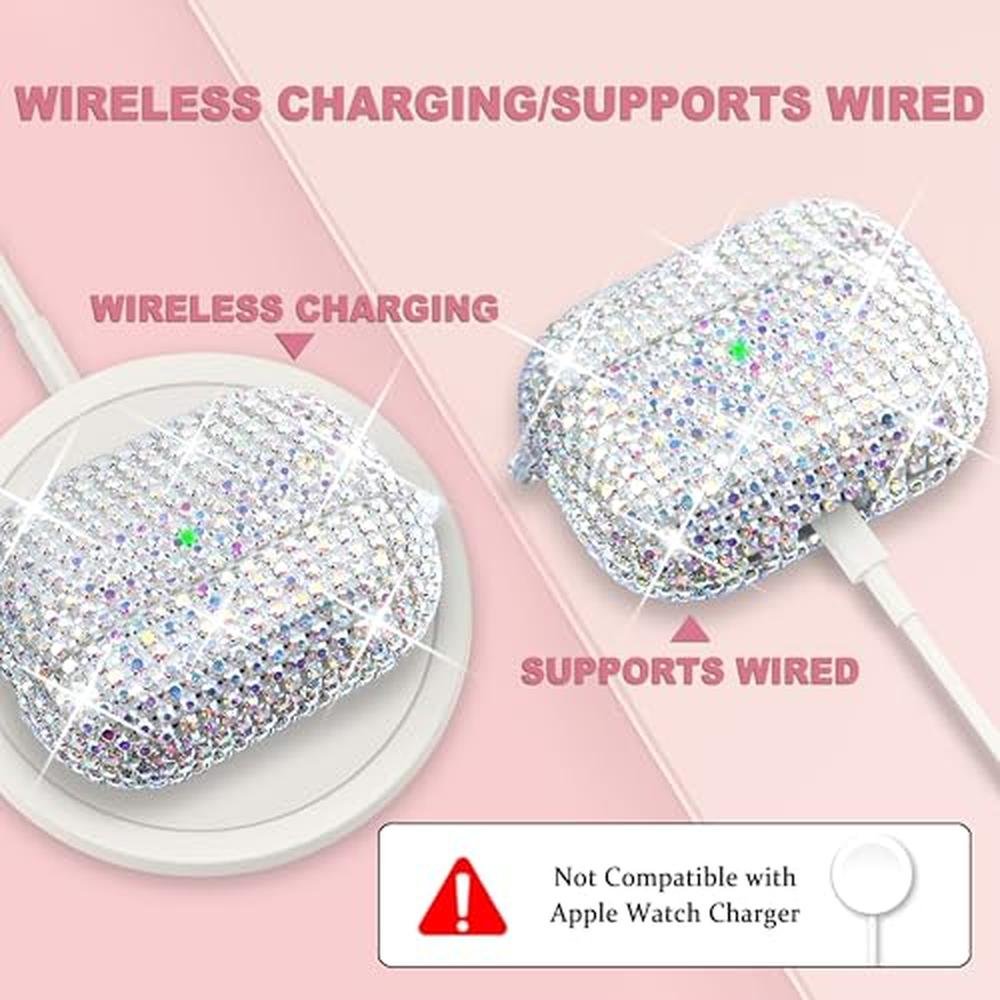 Case Ucharmbead: Compatible with AirPods Pro 2 Glitter Cute – Close-up Detail
