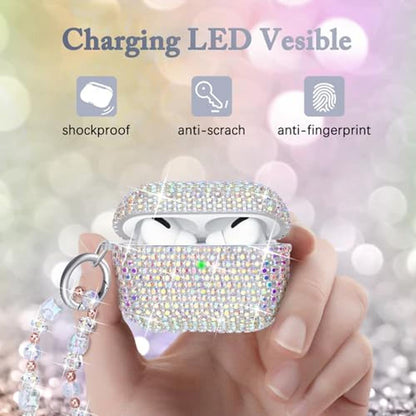 Case Ucharmbead: Compatible with AirPods Pro 2 Glitter Cute – In Use