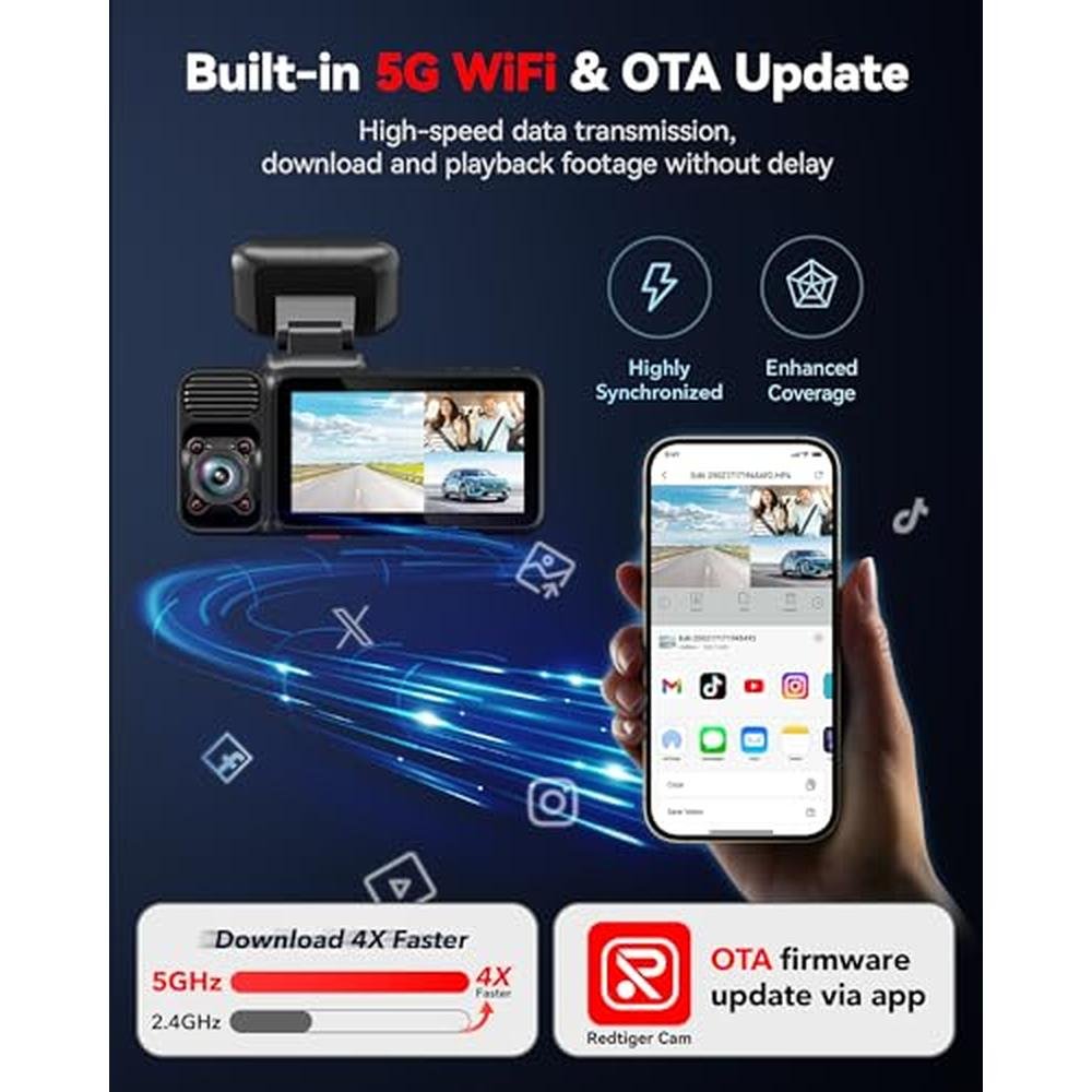 1080p Redtiger: REDTIGER F17 4K 3 Channel Dash Cam – In Use
