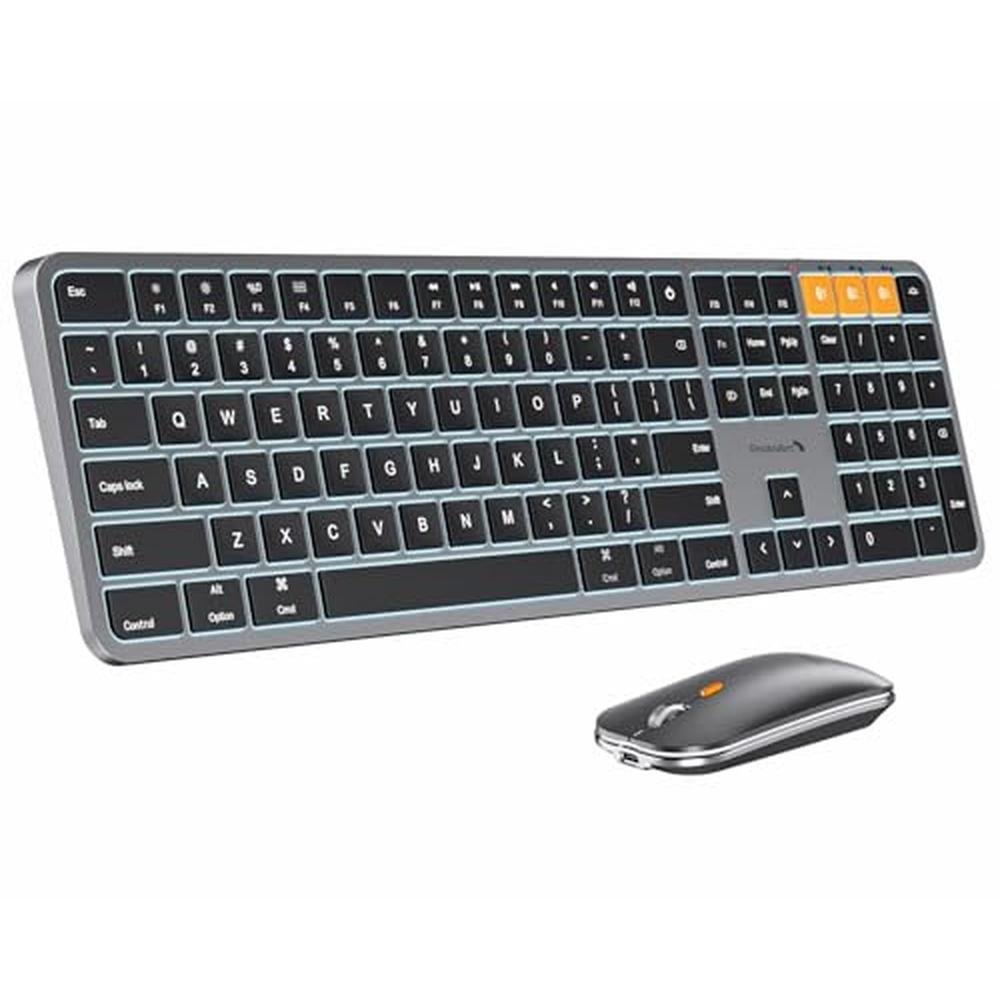 ProtoArc Backlit Bluetooth Keyboard and Mouse for Mac – Front View