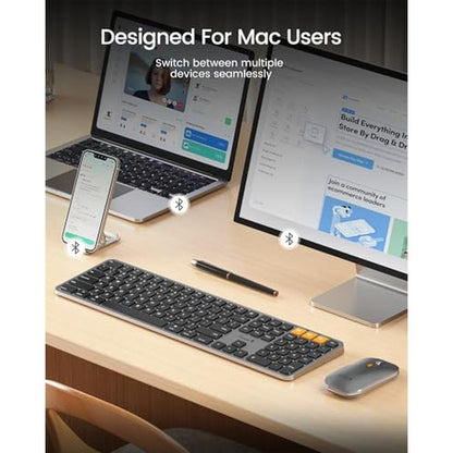 ProtoArc Backlit Bluetooth Keyboard and Mouse for Mac – Side View