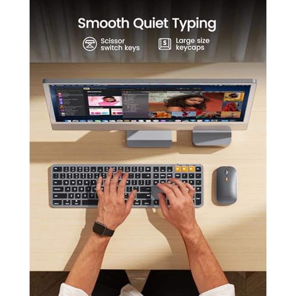 ProtoArc Backlit Bluetooth Keyboard and Mouse for Mac – In Use