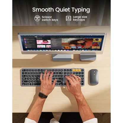 ProtoArc Backlit Bluetooth Keyboard and Mouse for Mac – In Use
