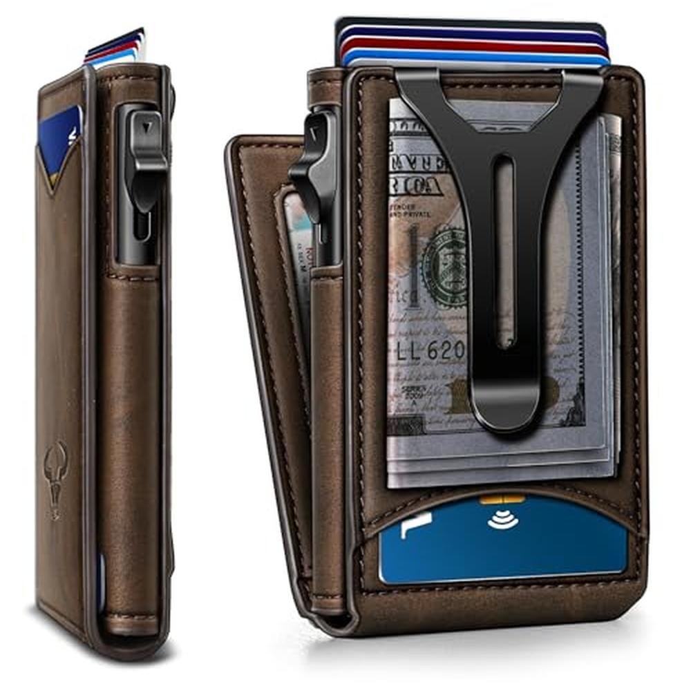 BULLIANT Men Wallet: Money Clip Wallet Slim For Gift Men – Front View