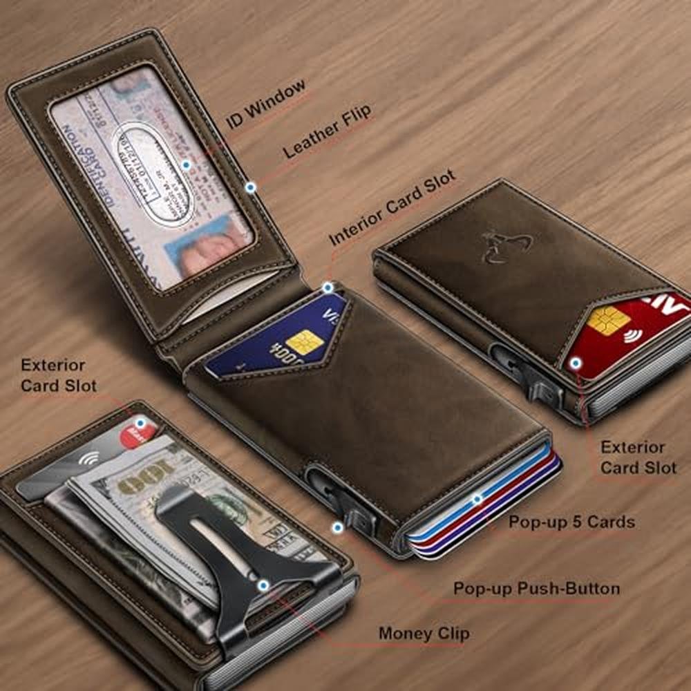 BULLIANT Men Wallet: Money Clip Wallet Slim For Gift Men – Side View
