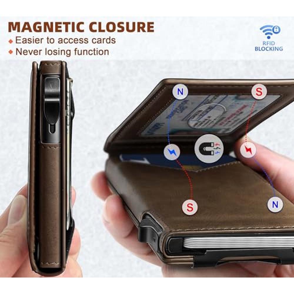 BULLIANT Men Wallet: Money Clip Wallet Slim For Gift Men – Close-up Detail