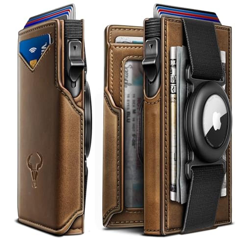 BULLIANT Men Airtag Wallet: Slim Front Pocket Wallet Money – Front View